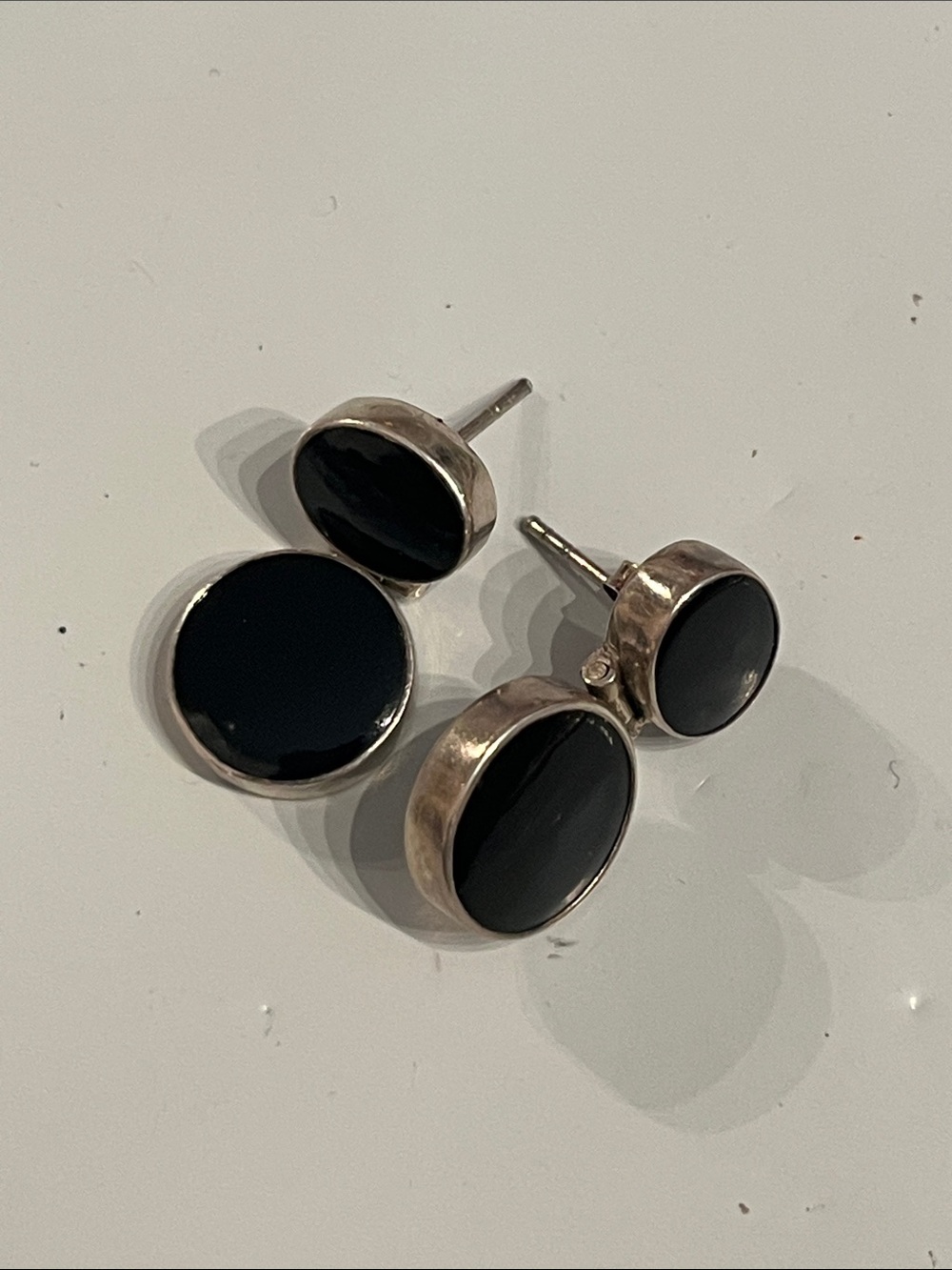 925 SILVER BLACK ONYX OVALS, 1” posts